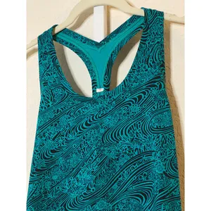 Lululemon Women Kitakami Viridian‎ Green Black CRB Cool Racerback II Tank Sz 2 thumbnail 2
