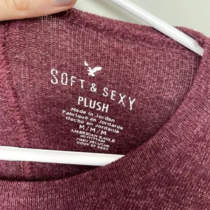 American Eagle soft and sexy purple maroon sweater rough hem casual top‎ size M thumbnail 3