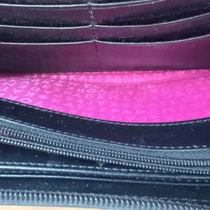 Kate Spade Beale Street Logo Stamp Patent Leather Accordion Wallet‎ Black Read! thumbnail 8
