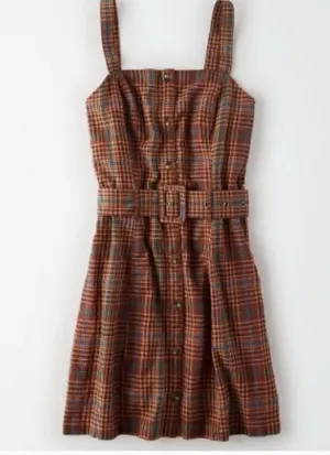 AE Plaid Button Down Dress thumbnail 1