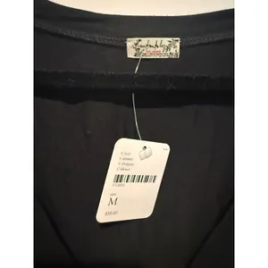 Intimately Free People Black V-Neck Short Sleeve Bodysuit FP200101 Medium NWT thumbnail 2