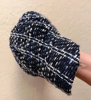 Cato Black, Blue & White Tweed Newsboy Cap thumbnail 1