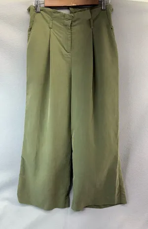 The Limited 4 Olive Green Wide Leg Paper Bag Waist Pants thumbnail 1