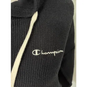 Champion Thermal Hoodie Black Ribbed Athletic Womens Size‎ Small Cropped thumbnail 2
