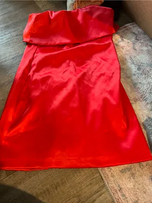 Endless rose Red Strapless Satin Dress - Classic Evening Look thumbnail 3