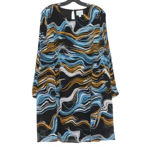 Nine West Dress Pleated Abstract Boho Marble Flowy Maximalist Artsy Lined XXL thumbnail 6