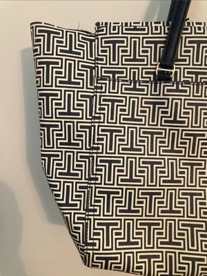 Tory Burch Black and White Signature Geometric Tote thumbnail 3