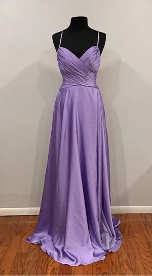 La Femme 30662 Purple Lavender Lace Up Back Gown 0 thumbnail 3