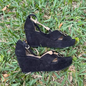 GEOX Respira D52N9A Suede Wedge Shoes Rhinestone thumbnail 2