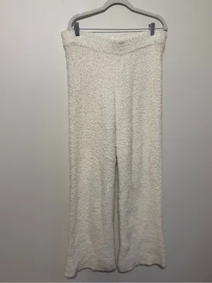 Aerie Matching Sweater Set Cream White Fuzzy Fluffy Marshmallow Medium & Pants thumbnail 6