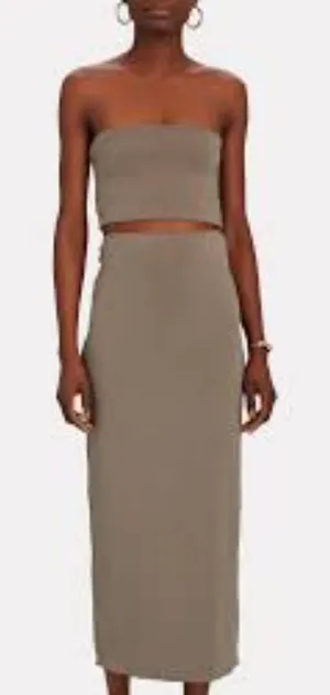 TROIS Kendall Midi Skirt Set Tube‎ Top Brown Sz 0 thumbnail 1