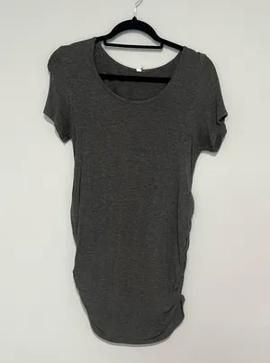 PinkBlush dark gray maternity mini dress thumbnail 1