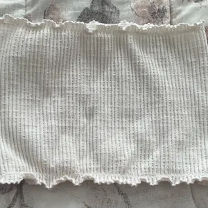Bozzolo white ribbed cropped tube top, size S/M cottagecore Y2K vacation beach thumbnail 6
