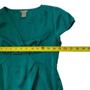 Ann Taylor Women’s Size 0 Petite Blue Top Shirt V Neck #11•4 thumbnail 8