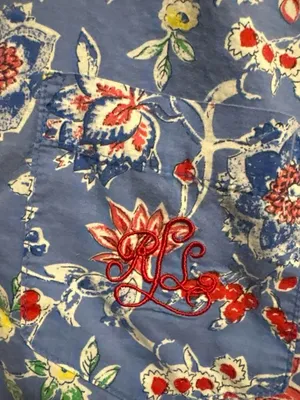 Ralph Lauren Blue Floral Short-Sleeve Button Front pajama night shirt dress XS thumbnail 3