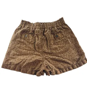 Gap Leopard Print Shorts‎ High Waist Paperbag Orange Khaki Casual Petite 6 thumbnail 2