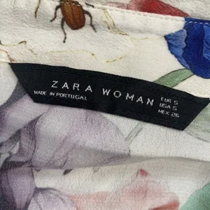 Zara White‎ Floral Women's Small Cottagecore Garden Dragonfly Print Shift Dress thumbnail 10