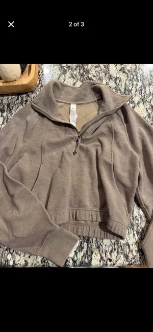 Lululemon Scuba cropped funnel neck half zip - waffle thumbnail 2