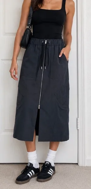 Jordan Women's Blue‎ Dark Midi Skirt Zipper XS thumbnail 1