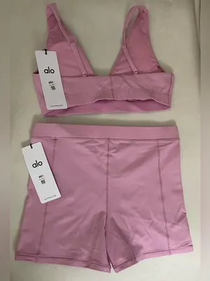 Alo SET Alosoft Sincere Bra & Alosoft Sincere Micro Shorts Candy Heart Pink M thumbnail 3