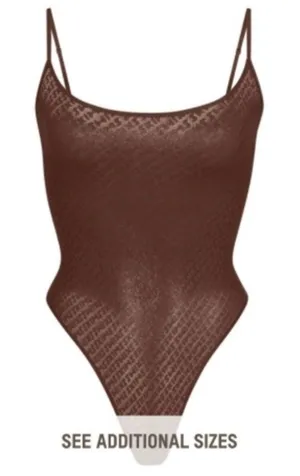 - Skims (B22) Logo Mesh Foil Cami Bodysuit NWT THONG xxs thumbnail 1