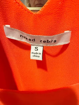 Naked Zebra Women's Neon Orange Double Layer Chiffon Cami Tank Top Size S thumbnail 2