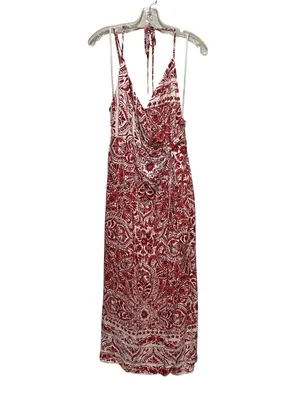 Forever 21 Contemporary Paisley Maxi Dress Blush Rust Women’s Size Large NWT thumbnail 2
