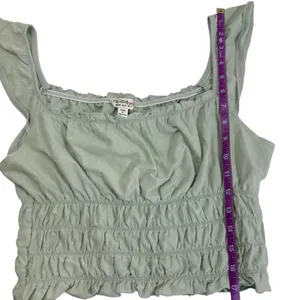 Miss Selfridge ASOS Mint Green Ruched Crop Top thumbnail 8