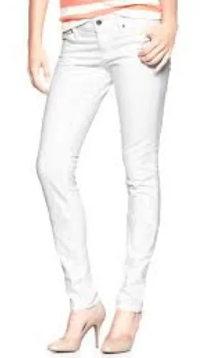 GAP 1969 White Always Skinny Jeans Sz 26/2 Retail $23 thumbnail 1