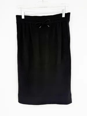 AKRIS Drawstring Wool Pencil Skirt Women's 6 Black Quiet Luxury thumbnail 2
