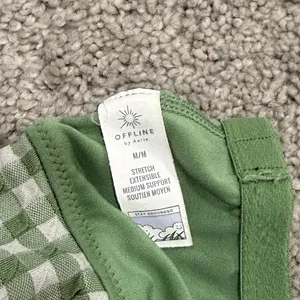 aerie Green and White Gingham Crop Tank thumbnail 5