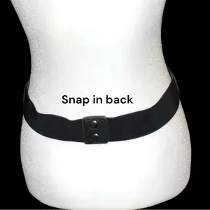 Black Double Buckle snap back Belt with Silver Accents thumbnail 6