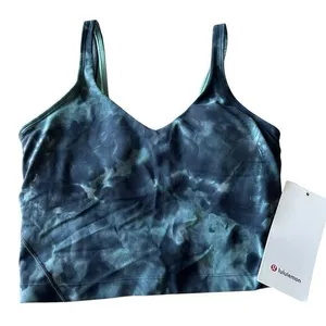 Lululemon 6 Align Tank Top‎ Diamond Dye Tidewater Teal Graphite Grey Padded NWT thumbnail 2