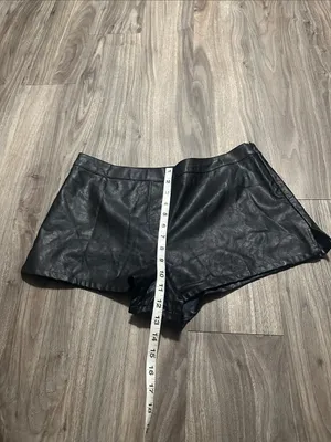 Victoria's Secret Black, Faux Leather Short Shorts thumbnail 7