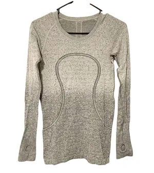 Lululemon Grey Swiftly Tech Long Sleeve Shirt Athletic Workout Size 6 thumbnail 2