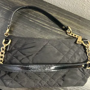 Talbots Chic Black Mini Shoulder Bag with Gold Chain Handle thumbnail 4