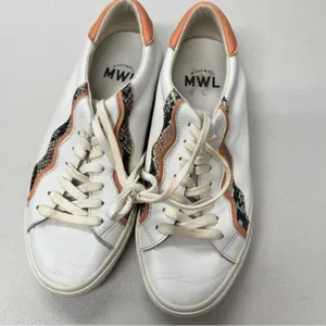 Madewell White Orange Lace Up Sneakers Womens 8 Casual Comfort Shoes Some Wear thumbnail 5