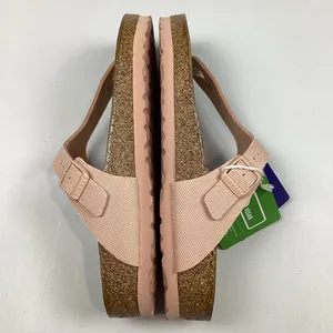 Birkenstock Gizeh Rivet logo Soft Pink Textile Vegan Thong Sandals Size 9 NEW! thumbnail 2