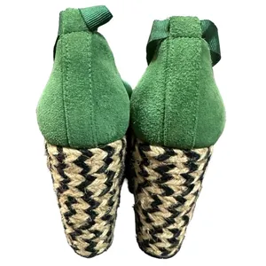 Free People Suede Lace Up Charade Espadrille Wedge Heels Green Size 36 US 5.5 thumbnail 10