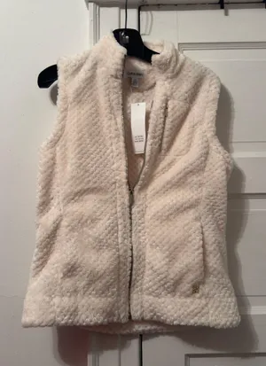Calvin Klein White Sherpa Vest thumbnail 1