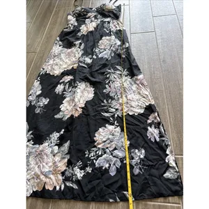 Band of Gypsies Black Floral Maxi Dress Square‎ Neck Sleeveless L thumbnail 5