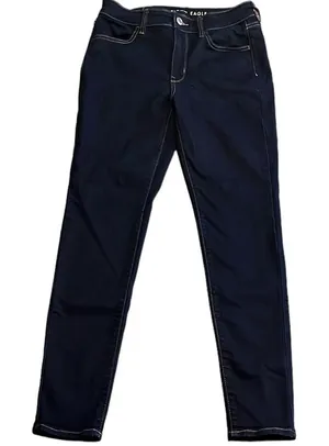 American Eagle AEO Hi Rise Jegging 8 Dark Denim Jeans Super Stretch thumbnail 1