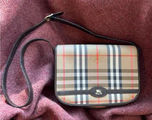 Vintage Burberry Made in England nova check Haymarket shoulder bag saddle bag thumbnail 1