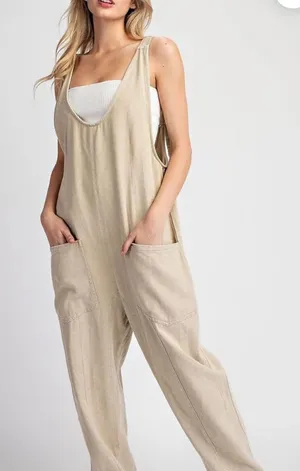 EE•••Some mineral washed scoop neck two pocket jumpsuit size medium thumbnail 1
