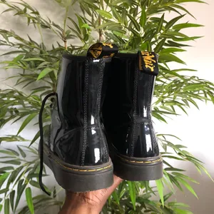 Doc Dr. Martens Zavala Black Patent Leather Combat Boots Chunky Platform Lug Sole Ankle Lace up US Women 9 #gothic #biker #whimsygoth #grunge #streetwear NEW w/o tags thumbnail 3