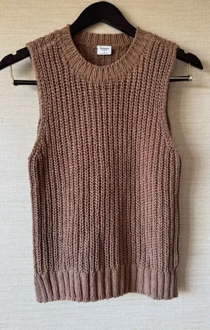 Abercrombie & Fitch brown shaker knit sweater tank top vest small thumbnail 1