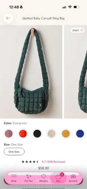 Quilted baby carryall sling bag thumbnail 3