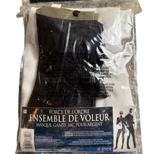 Halloween‎ Burglar Set Unisex OS Adult Mask Gloves Money Bag Costume Accessory thumbnail 3