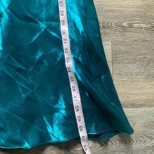 Blondie Nites by Linda Bernell Teal Shiny Dress 10 thumbnail 6