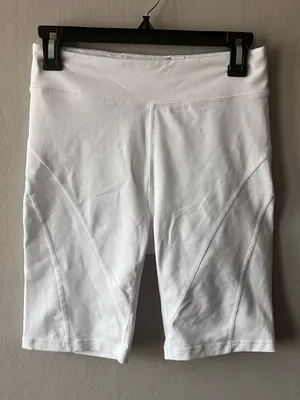 Free People Movement White High Rise Biker Baby Shorts Size Medium thumbnail 1